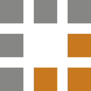Icono con patrón modular de cuadrados grises